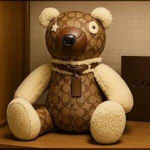RARE COACH F75528 LARGE LEATHER SHEARLING BEAR COLLECTOR HOLIDAY GIFT